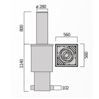 automatic-bollards-bft-XPASS-B-dimensions